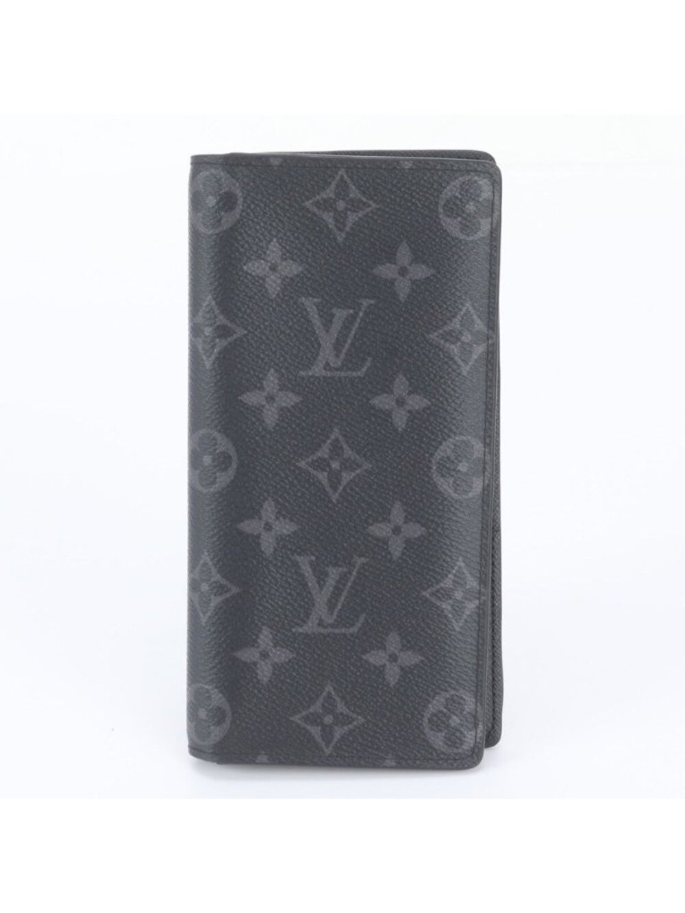 Louis Vuitton Monogram Eclipse Portefeuille Brazza Leather Wallet